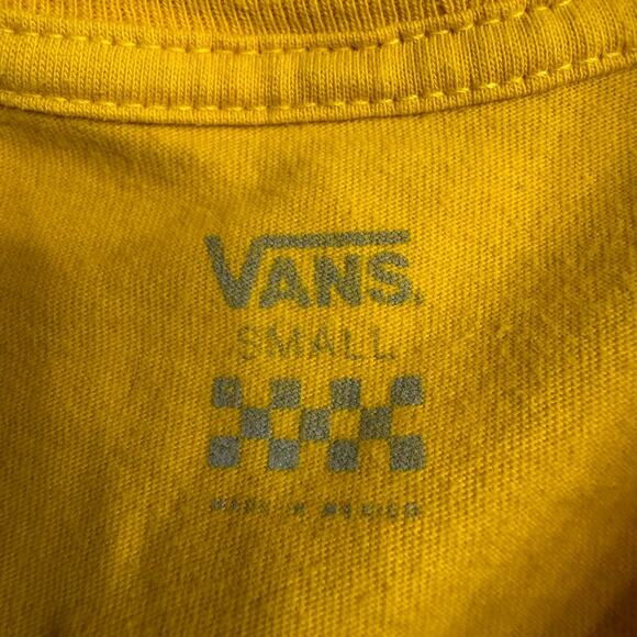 Vans Off The Wall Yellow Long Sleeve Cropped Tee T Shirt Long  Sleeve Size Small - Picture 3 of 6
